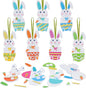 Fennoral 12 Pack Bunny Craft for Kids Make You Own Rabbit Foam Stickers Ornament DIY Easter Arts and Crafts for Party Decoration Easter Gifts