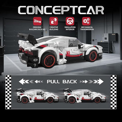 Technic Sports Cars Building Block Set, Race Car Building Kits Car Model for Ages 8+ Makes a Cool Birthday or Any Time Gift for Kids Play and Display Collection(355PCS)