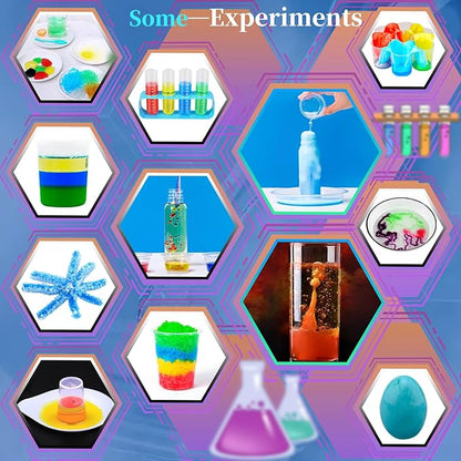 Science Kits for Kids 72+ Science Lab Experiments Erupting Volcano,Rainbow Rain,Artificial Snow Magic Chemistry Toy DIY Science Educational Learning Kit for Boys Girls