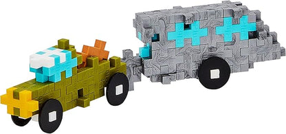 Plus Plus Vehicle Building Block Kit, 3D Puzzle Stem Toy for Kids, 70 Interlocking Pieces - Trailer Mini Maker Tube