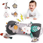 Inflatable Baby Tummy Time Toys Pillow for Newborn, Montessori Baby Sensory Toys Roller with Detachable Mirror, Squeaker, Teether & Rattle, Help with Early Development 3-6 Months(Elephant)