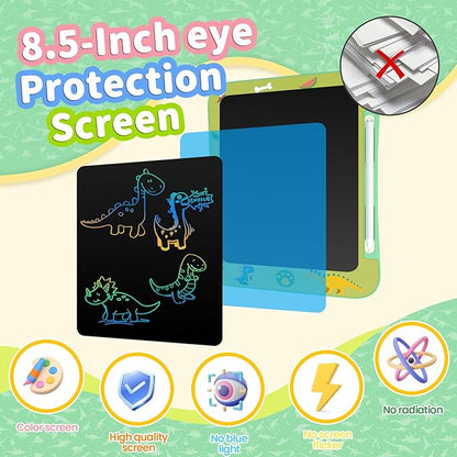 LCD Writing Tablet for Kids, Colorful Screen Drawing Board for 3-7 Year Old Boys & Girls - Educational Toys for Birthday & Christmas (Dinosaur)