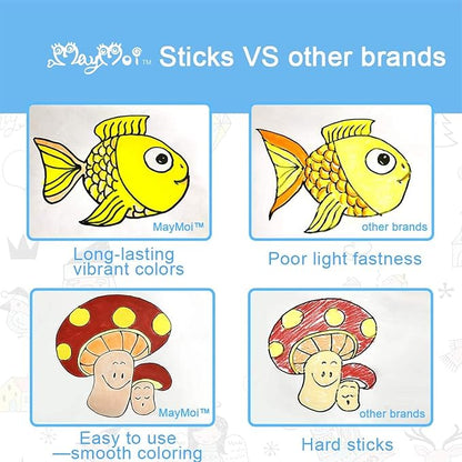 Tempera Paint Sticks, Washable Paint Sticks for Kids, Quick Drying & No Mess, Non-Toxic, Best Art Birthday Gifts for Kids (24 Colors)