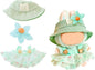 17cm Doll Clothes | Fashion Kawaii Chic Style Set for Dolls | 3-Piece Outfit with Green Hat, Floral Decor, Green Floral Print Dress (NO Doll)