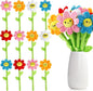 18 Pcs Plush Smile Flower Stuffed Bendable Stems Plush Bouquet Toy Soft Floral 12.6 Inch for Graduation 2025 Mother's Day Valentines Day Girl Girlfriend Wife Family and Friends(Lovely Style)