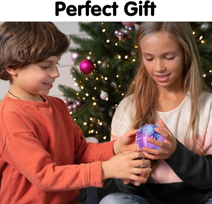 Gear Ball 3D Printed Cube Fidget Toy,Gear Sphere Fidget Toys,Sensory Toys for Stress and Anxiety Relief, Desk Toy Fidget Spinners,Stocking Stuffers for Adults & Kids Gift (Light Purple Blue, 2.3 Inch)