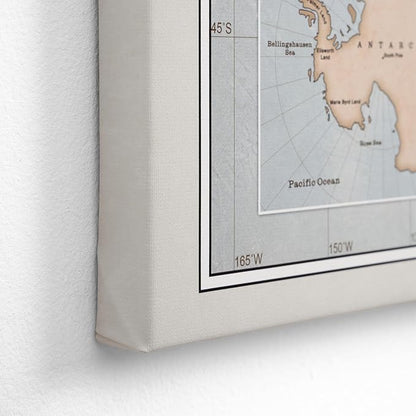 Canvas World Map with Cork Pin Board - English Lettering - Decorative Wall Decoration for All Rooms - Canvas Pictures with World Map Motif (120x80 cm, Pattern 14)