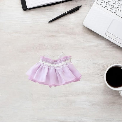 Clothes for Dolls Accessories, Outfit Set Gauze Dress for 15cm 17cm Doll (No Doll), Romantic Skirt Doll Clothing Set Replacement Purple