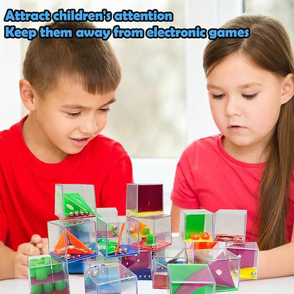 24 PCS Brain Teaser Puzzles for Kids,Balance IQ Maze Game Mini Fidget Puzzle Box,1.57 Inch Maze Puzzle Cubes Party Favor Games Challenge Decompression for Adults