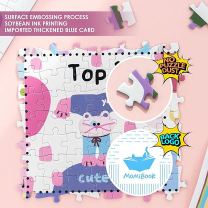 MOMIBOOK Puzzles for Adults 1000 Piece Jigsaw Puzzles of Cat Meow Language Dopamine, Painting Image Difficult Challenging Hard Impossible Puzzle, Funny Toys & Games Christmas Birthday Gifts