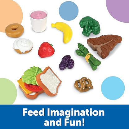 Learning Resources New Sprouts Complete Play Food Set - 50 Pieces, Ages 2+ Toddler Play Food, Kitchen Play Food, Play Food Sets for Kids