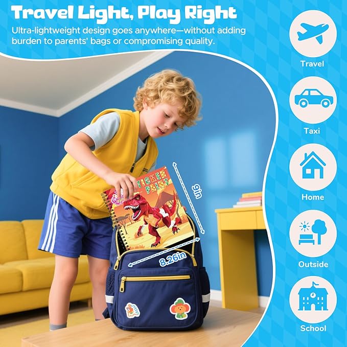 4PCS Paint by Number Sticker Book Travel Activities Toys for Girls Boys Kids Ages 4-10 Road Trip & Airplane & Long Car Rides, Birthday Present, Preschool Classroom Party Gifts