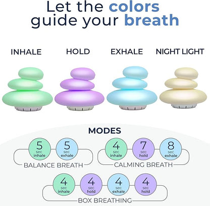 Mindsight 'Breathing Buddha' Guided Visual Meditation Tool for Mindfulness | Slow Your Breathing & Calm Your Mind for Stress & Anxiety Relief | Perfect for Adults & Kids (Multicolor, Pebble (Sound))