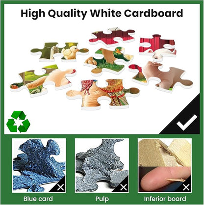 Puzzles for Adults 500 Pieces Jigsaw Puzzle Pig Dog Puzzles for Adults Teens Kids Colorful Animals Puzzle Challenging Puzzle Family Games Precision-Cut Vibrant Imagery, 20.5 x 15 in