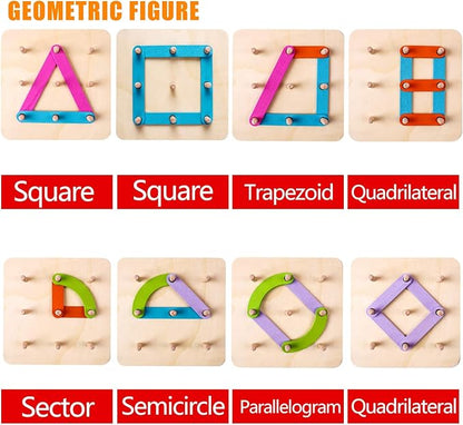 kizh Wooden Letter and Number Construction Activity Set Educational Preschool Toys Shape Color Recognition Pegboard Sorter Set Board Blocks Stack Sort for Toddler Kids Boys Girls Toy