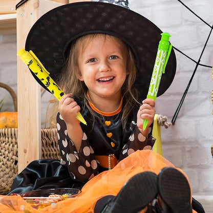 Shemira Halloween Party Favor for Kids, 48 Pcs Jumbo Pen in 6 Assorted Theme Designs for Trick or Treating, Goodie Bag Filler, Miniatures, School Classroom Rewards