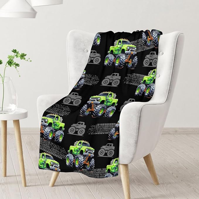 Truck Blanket for Boys Kids Throw Blankets, 30x40 Inches Lightweight Comfy All Season Cool Throw for Sofa Couch Bed