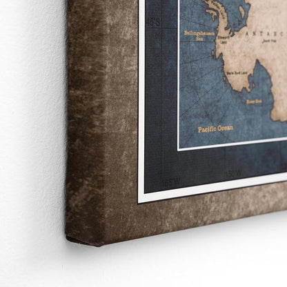 Canvas World Map with Cork Pin Board - English Lettering - Decorative Wall Decoration for All Rooms - Canvas Pictures with World Map Motif (150x100 cm, Pattern 13)