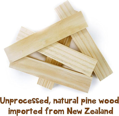 Imagination Generation Constructables! Pine Wood Building Planks, 150 Pieces - Educational Tinker Toys for Kids & Teens - STEM Stacking Blocks for Boys & Girls - Wooden Playset for Learning