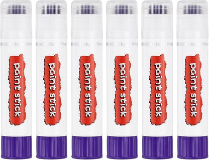 PATIKIL Tempera Paint Sticks, 6 Pcs Solid Tempera Paints Sticks Washable Bulk Markers Pen Quick Drying for Artists Beginners Art Supplies, Purple