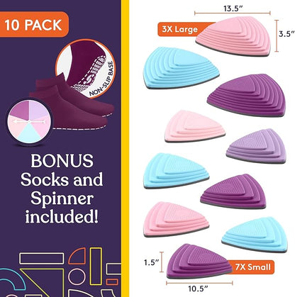Special Supplies 10 Stepping Stones for Kids Indoor and Outdoor Balance Blocks Promote Coordination, Balance Strength Child Safe Rubber, Non-Slip Edging