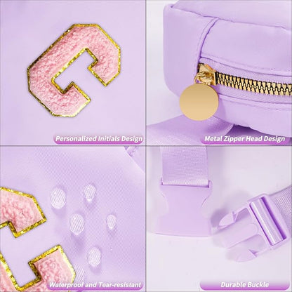 Customized Birthday Gifts for 2 3 4 5 6 7 8 9 10 11 Year Old Girls - Mini Fanny Pack Cute Crossbody Bag Trendy Stuff,Graduation Gifts for Girls Teens Kids Daughter Sister Her - Lavender,C