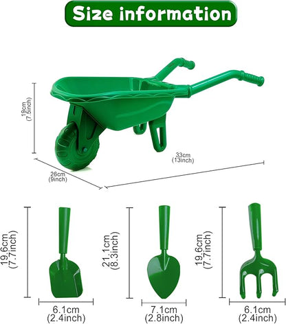 Duckura Kids Gardening Tools Set - 4pcs Garden Tool for Kids with Shovel, Rake, Hoe, Outdoor Summer Yard Lawn Digging Toys, Halloween Birthday Gifts for Boys Girls Age 2 3 4+ Years Old
