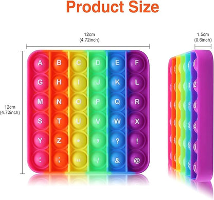 Letters P00p Fidget Toys,ABC Learning and Educational Toys,Poppers Fidget Toys,Stress Relief,Autism Sensory Toys [26 Letters on One Side | Numbers 1-30 on The Other Side] (1 Pack)