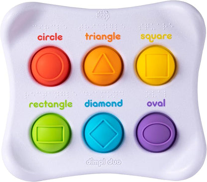 Fat Brain Toys Dimpl Duo, Early Learning Sensory Toy for Babies 1 Year+ & Toddlers, Interactive Baby Toys with Braille, Fidget Toys