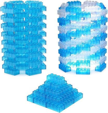 Feleph 100pcs 2x4 Bricks Trans-Medium Blue Pieces Parts Building kit Creative Play Set Blocks Classic Toy Accessories Compatible with 3001 Major Brands