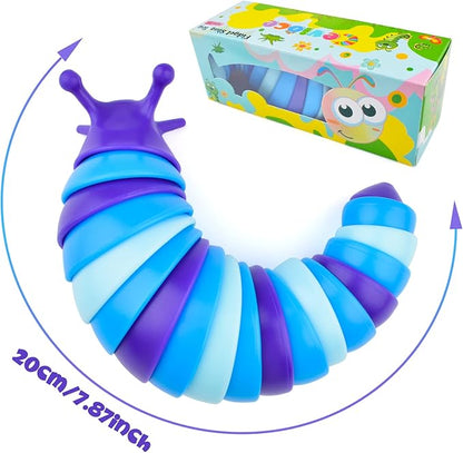 Cevioce Sensory Slug Fidget Toys,Fidget Slug Toys for Adults & Kids Party Favors,4 PCS Cute Autism Sensory Toys for Autistic Children,Toddler Toys Age 3+,Travel Toys for 3+ Year Old（A）