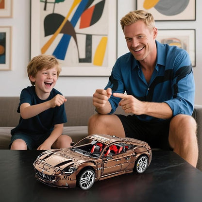 Reobrix Sports Car Building Blocks Set for Adults, Remote Control 1:8 Racing Car Vehicle Toy Model Building Kit for Kids, 11009, Creative Gifts for Boys Girls Adults 14+ (5480PCS)