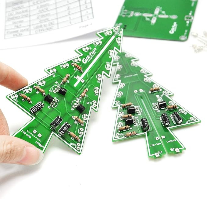 Gikfun Christmas Tree 3D Xmas Tree Led DIY Kits 7 Color Flash Circuit LED EK1697