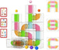 36 PCS Stacking Blocks – 1.6 Inch Transparent Building Cubes with Learning Cards, Pipe Tube for Marble Run, STEM Educational Toy for Kids 3+, Sensory Gift for Boys & Girls