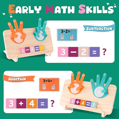 Hirger Preschool Learning Toys for Toddlers 2-4, Educational Math Manipulatives Number Counting Blocks for Kids, Montessori Toy for Boys Girls Age 2+ Birthday Gifts