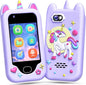 Lapare Kids Smart Phone Toys, Christmas Birthday Gifts for 3-8 Year Old Girls, Touchscreen HD Dual Camera Cell Phone with 32G SD Card(Purple)