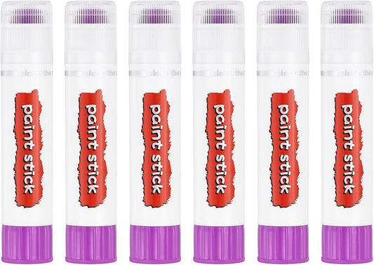 PATIKIL Tempera Paint Sticks, 6 Pcs Solid Tempera Paints Sticks Washable Bulk Markers Pen Quick Drying for Artists Beginners Art Supplies, Pink