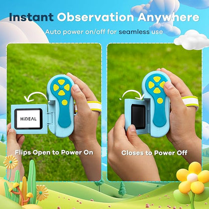 HP60 IPS Microscope for Kids: [Auto On & Off] [3-in-1] 2" Portable Handheld Microscope Miniscope, Pocket Mini Scope Educational Science Kit, Christmas Birthday Gifts for Kids, PC View, Blue