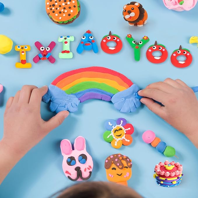 Air Dry Clay, 100 Colors Modelling Clay for Kids, Safe & Non-Toxic, DIY Model Art & Crafts Toys with Sculpting Tools, Home Party Favors, Birthday & Christmas Gifts for Ages 3-12 Boys & Girls