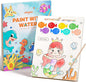 Paint with Water Books for Toddlers, Mess Free Watercolor Painting Activity for Kids Ages 1-3, 2-4, 4-6, Art Craft Coloring Gift with Brush, Airplane Travel Activities for Toddlers, Ocean Animals