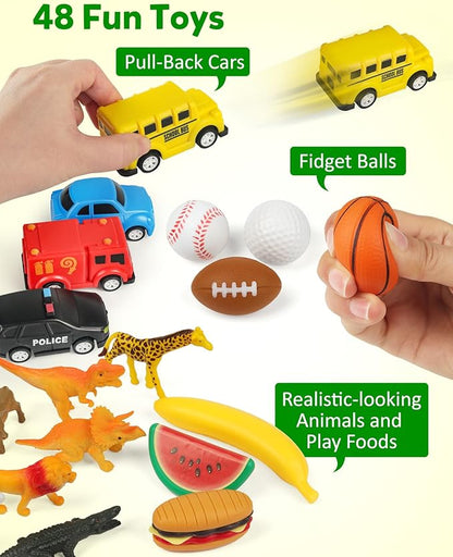 Coogam Sorting Toy for Toddlers, Animals Dinosaurs Fruits Vehicles Foods Fishes Balls Farm Playset, Fine Motor Montessori Game Preschool Educational Learning Gift for Year Old Kids