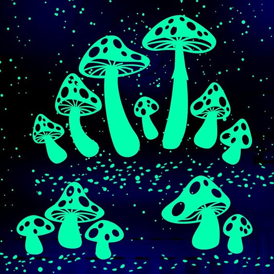 Glow in The Dark Stars - Glow in The Dark Stars for Ceiling - Glow in The Dark Stickers for Ceiling for Wall Decor Murals Decals for Art Decor Ceiling Kids Babys Bedroom Room Decorations (Mushroom)