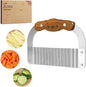 Crinkle Cutter Knife for Kids Slicer Veggies & Fruits with Safe Rounded Tip, Bear-Shape Wavy Cutter with Rosewood Handle & Japanese 420J2 Stainless Steel Blade