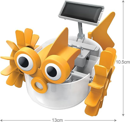 4M: Green Science: Aqua Robot - DIY Water Swimming Fish Toy Robot, Solar & Battery Hybrid Power, STEM Building Craft & Activity Set, Kids Ages 5+