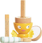 Le Toy Van - Wooden Honeybake 'Chicky Chick' Wooden Egg Cup Set | Pretend Food Kitchen Play Toy Set | Kids Role Play Toy Kitchen Accessories