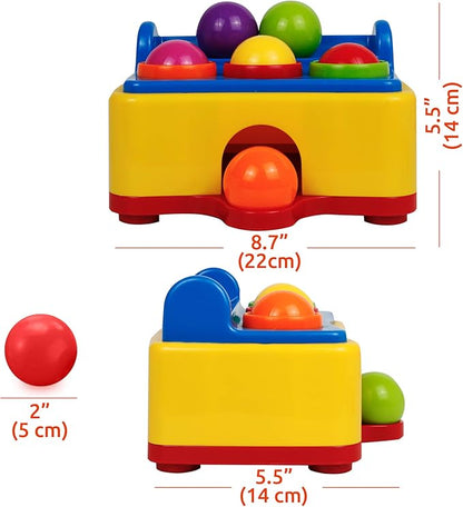 Bambiya Ball Popper Game with Hammer Toy –Baby Toy with Fun Lights and Sound Effects – Hours of Fun and Skills Development with This Baby Ball Toy for Kids 3+ Year Old