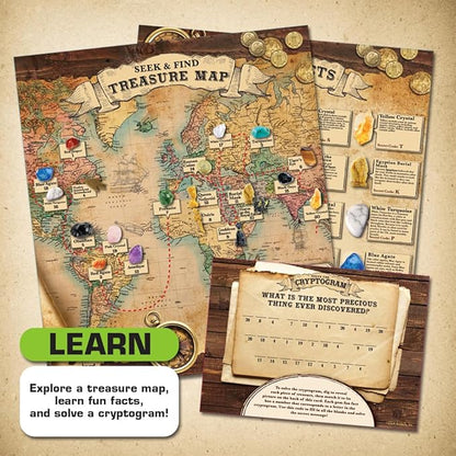 ArtSkills Epic Lab Hidden Treasures Dig Kit - Dig Up 20 Artifacts & Gemstones Science Kit for Kids Gift for Boys and Girls
