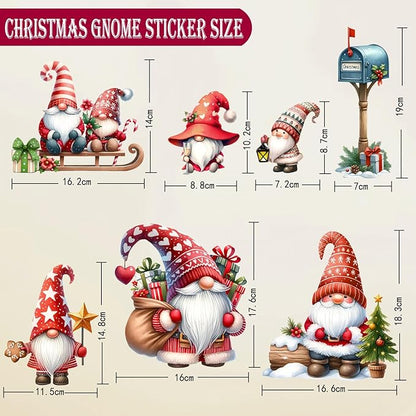 Christmas Window Clings, Gnome Window Stickers,Window Decals Snowflake, Gnome Christmas Truck, Home Decorations,Thanksgiving Xmas Gifts,Kitchen, Living Room, Bedroom Window Stickers