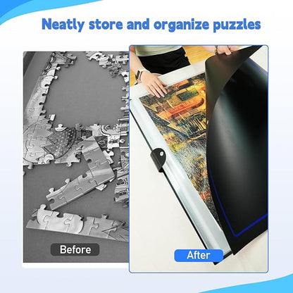 ALL4JIG Extra Large Puzzle Storage Folder Keeper for Jigsaw Enthusiasts - Space-Saving Organizer, Holds 20 Puzzles, 31.1x25.59x2.56 inches, HD Film Pockets Birthday Gifts for Mom & Grandma