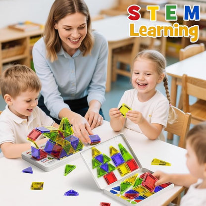 Magnetic Building Toys STEM Magnet Travel Construction Set with Storage Box - Educational Birthday Gifts for Boys & Girls Magnetic Building Toys for 3-8 Year Olds(40 PCS)